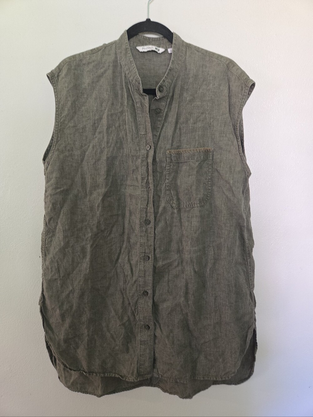 Uniqlo x JW Anderson 100% Linen Sleeveless Tunic Top Grey/Green L